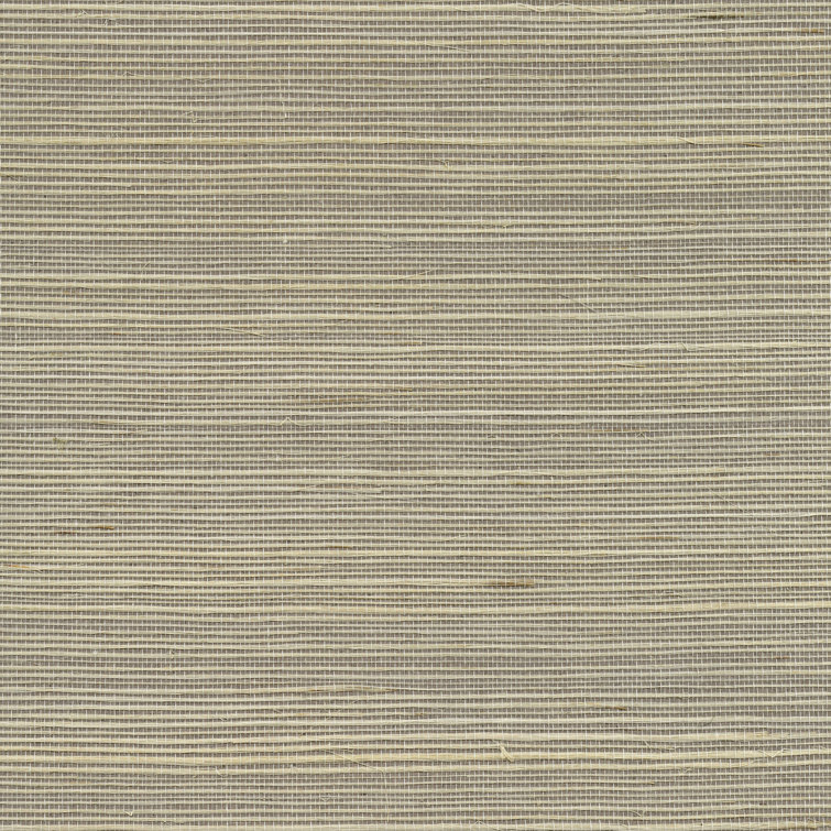 Taupe and Ivory Sisal Grasscloth Wallpaper Roll