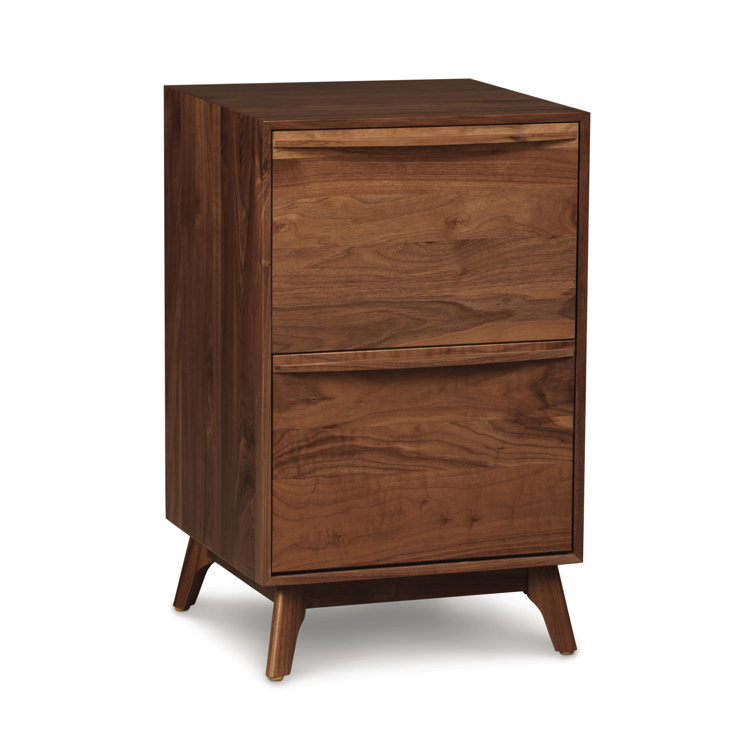 Walnut Vertical 2-Drawer Solid Wood File Cabinet