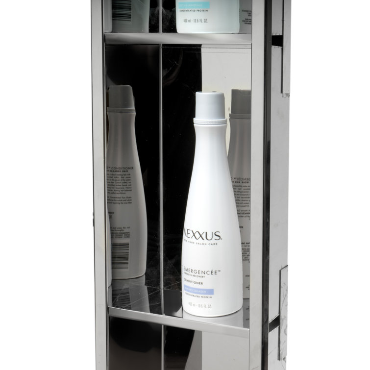 Polished Stainless Steel Vertical Triple Shelf Shower Niche