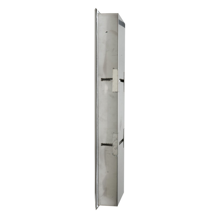 Polished Stainless Steel Vertical Triple Shelf Shower Niche