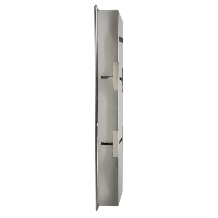 Brushed Stainless Steel Vertical Triple Shelf Shower Niche