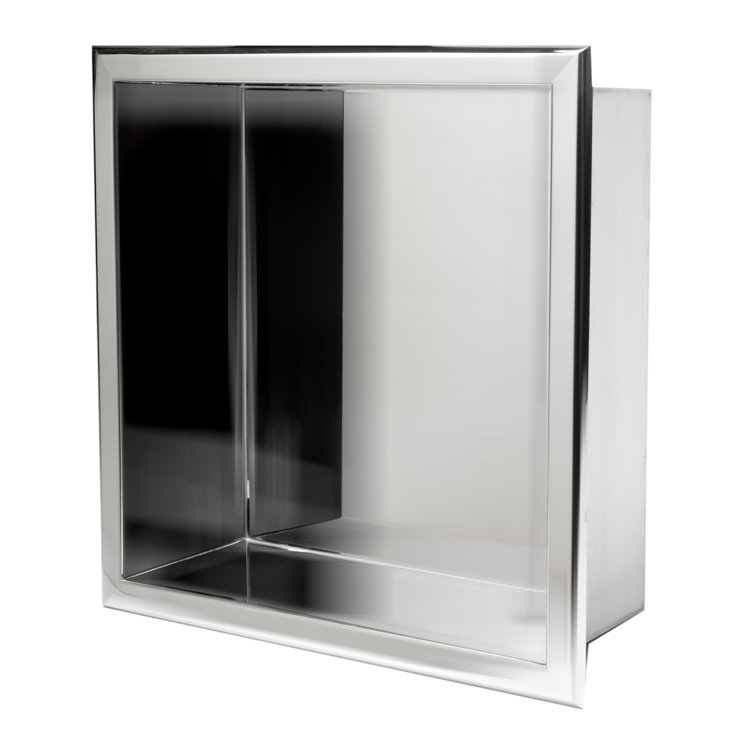 Polished Stainless Steel Square Wall Mount Shower Niche