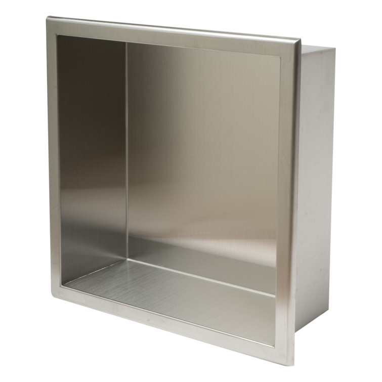 12 x 12 Brushed Stainless Steel Wall Mount Shower Niche
