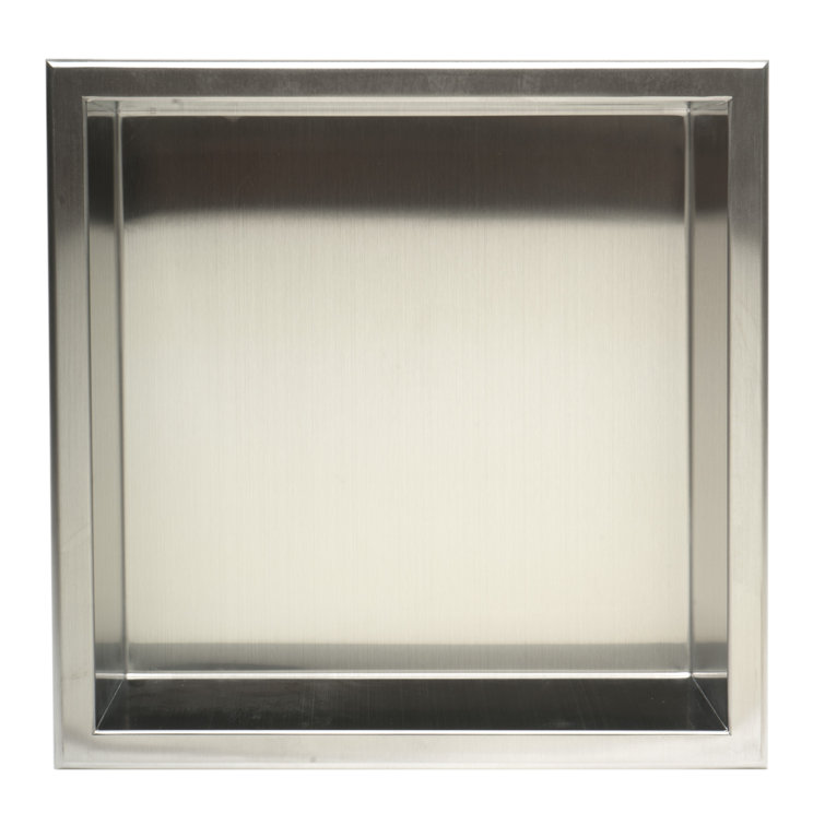 12 x 12 Brushed Stainless Steel Wall Mount Shower Niche