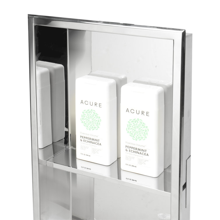 Polished Stainless Steel Double Shelf Shower Niche