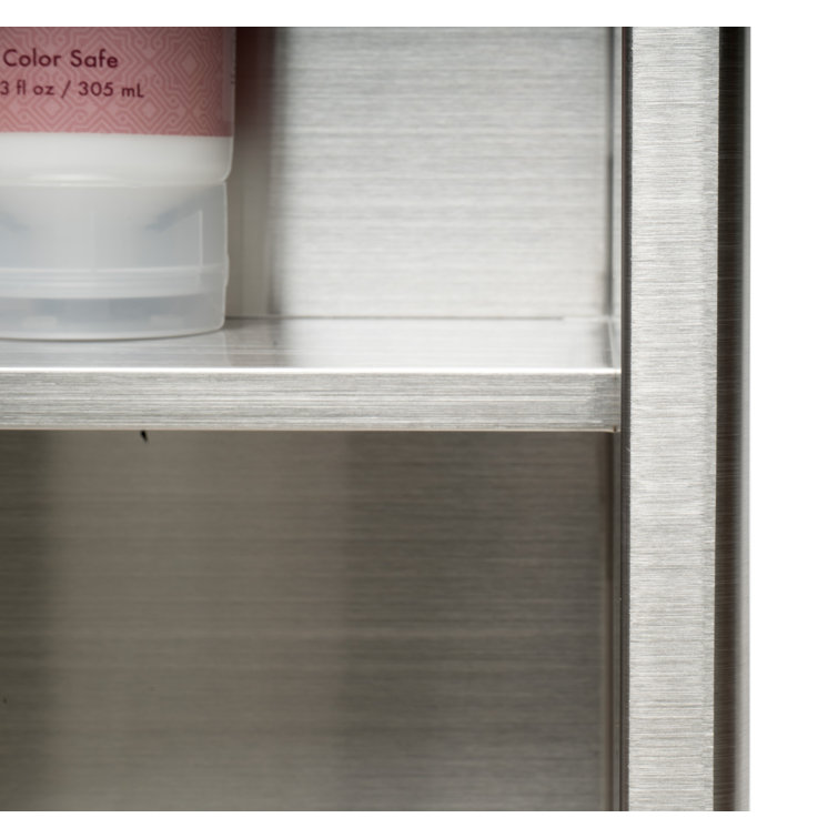 Brushed Stainless Steel Double Shelf Shower Niche