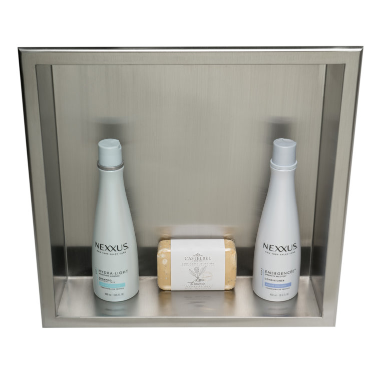 Brushed Stainless Steel Square Shower Niche Shelf