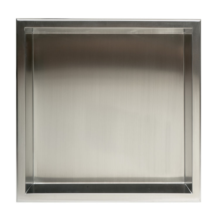Brushed Stainless Steel Square Shower Niche Shelf