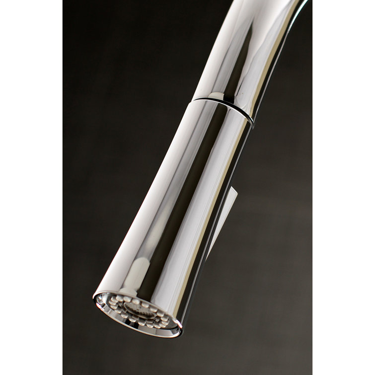 Polished Chrome Single-Handle Pull-Down Kitchen Faucet with Spray