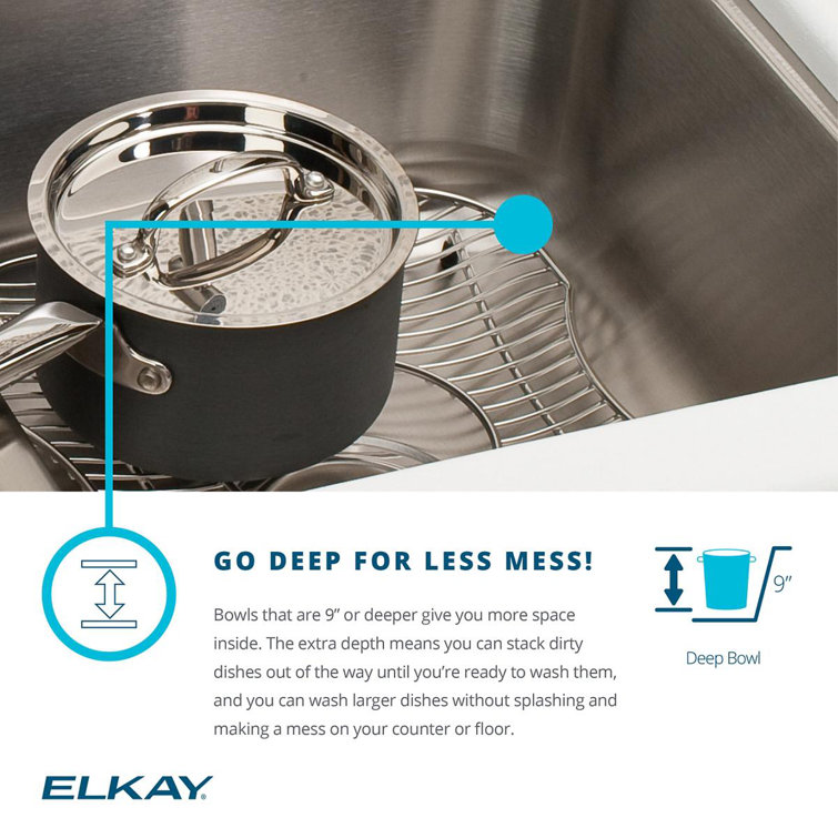 Elkay 31.5" Stainless Steel Drop-in Single Bowl Sink