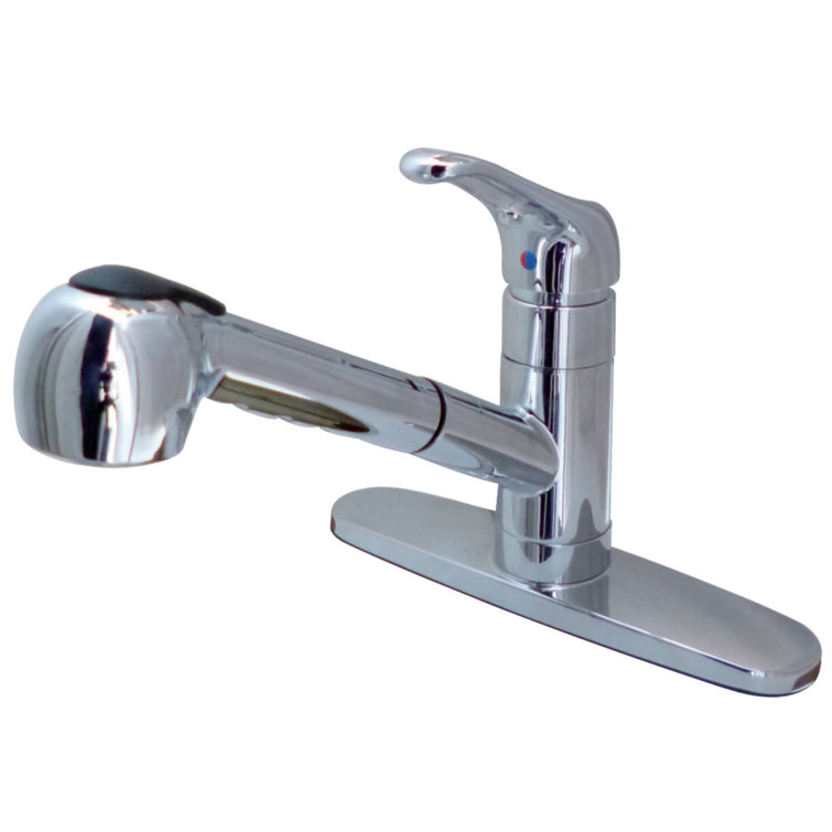 Polished Chrome Single-Handle Pull-Out Sprayer Kitchen Faucet