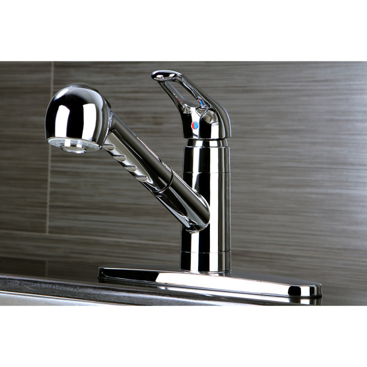 Polished Chrome Single-Handle Pull-Out Sprayer Kitchen Faucet