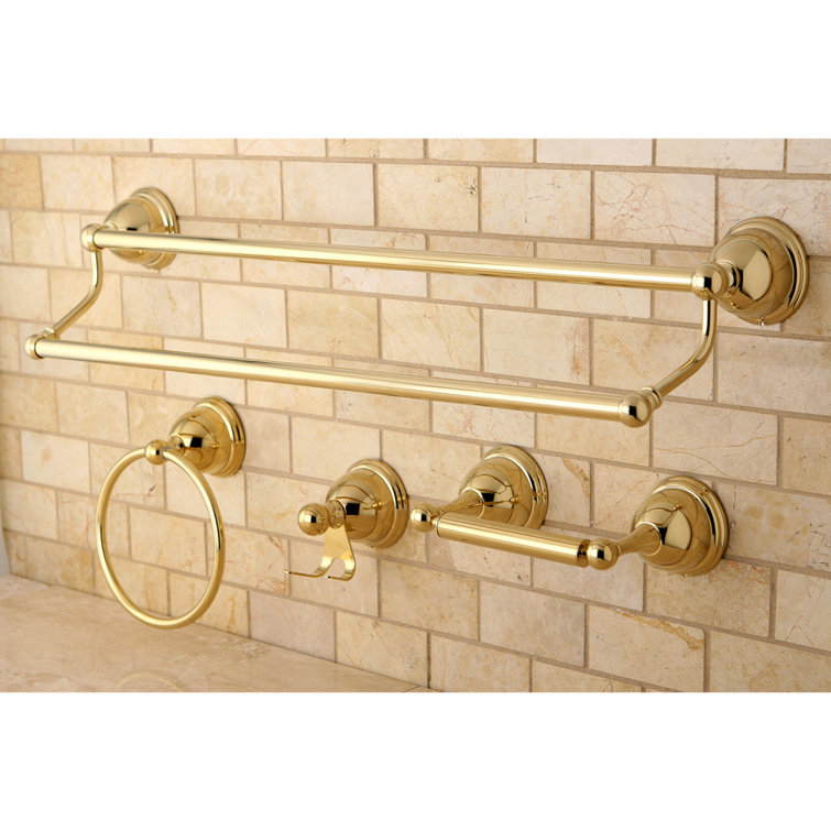 Polished Brass 4-Piece Bathroom Hardware Set
