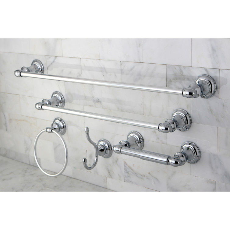 Polished Chrome 5-Piece Bathroom Hardware Set