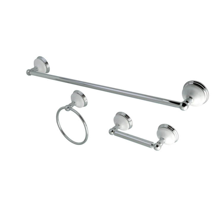 Victorian Polished Chrome 3-Piece Bathroom Hardware Set