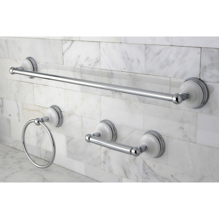 Victorian Polished Chrome 3-Piece Bathroom Hardware Set