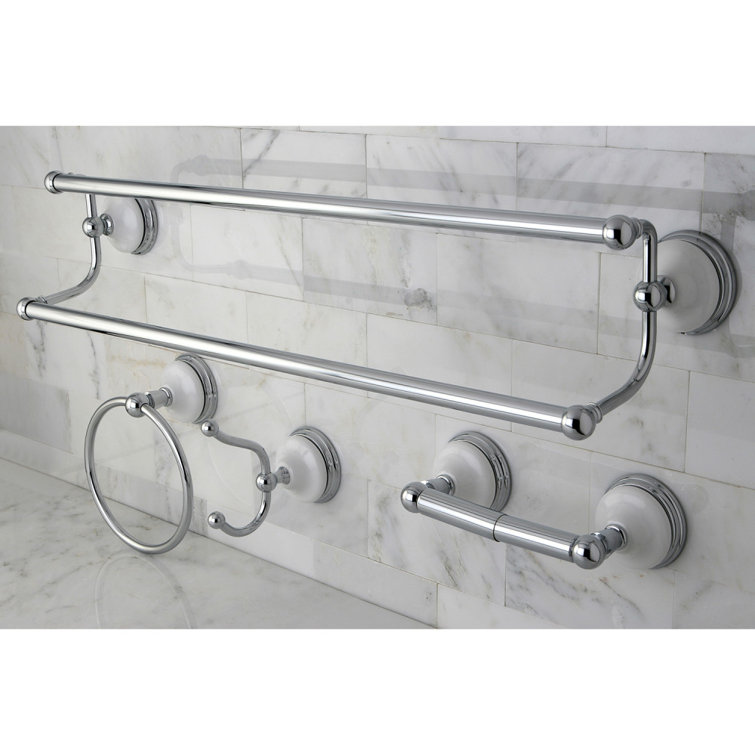Victorian Polished Chrome 4-Piece Bathroom Hardware Set