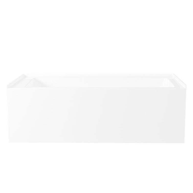 Aqua Eden 66-Inch White Acrylic Alcove Tub with Right Drain