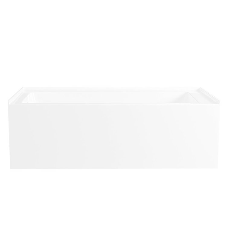 Aqua Eden 66-Inch White Acrylic Alcove Tub