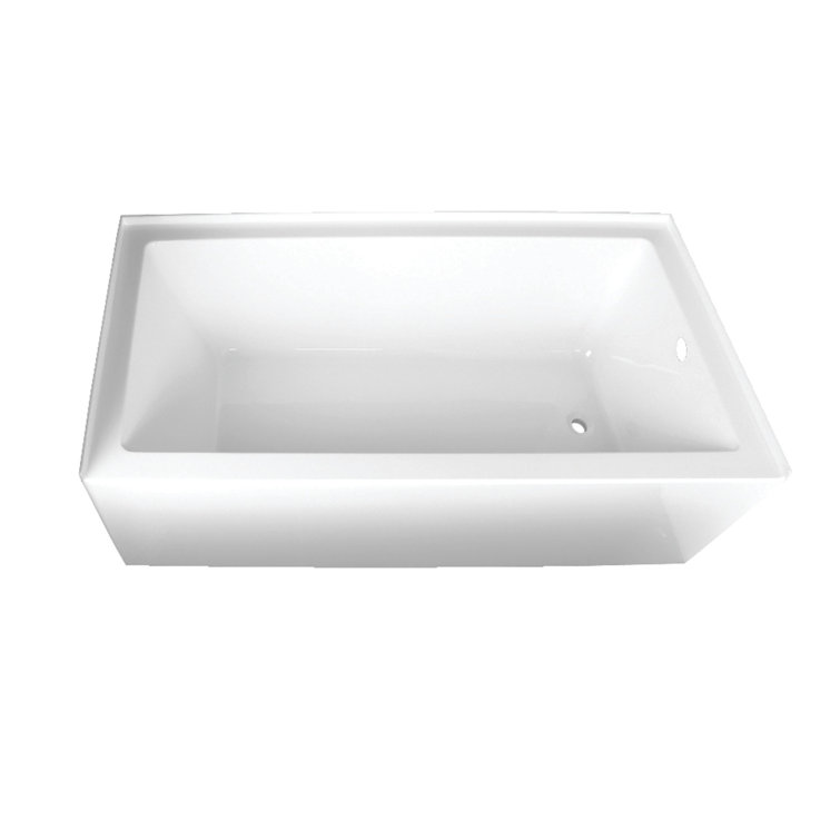 Aqua Eden 66-Inch White Acrylic Alcove Tub with Right Drain