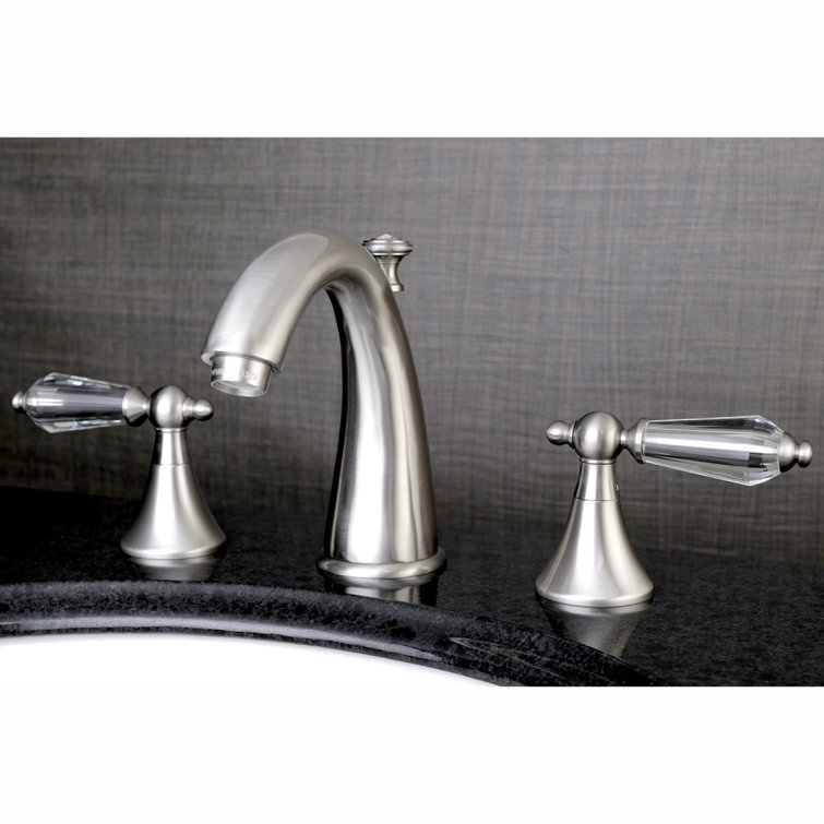 Wilshire 8" Brushed Nickel Widespread Bathroom Faucet with Acrylic Lever Handles