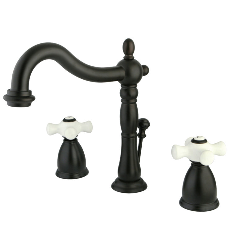 Heritage 8-Inch Oil Rubbed Bronze Widespread Bathroom Faucet