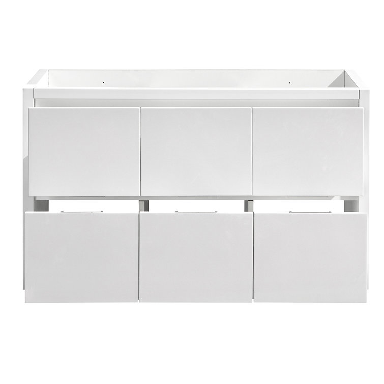 Glossy White 48" Modern Freestanding Bathroom Vanity Cabinet