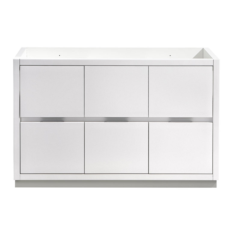 Glossy White 48" Modern Freestanding Bathroom Vanity Cabinet