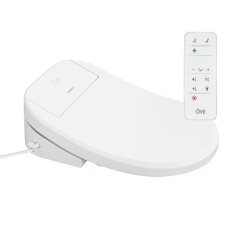 Calero White Electric Bidet Elongated Toilet Seat