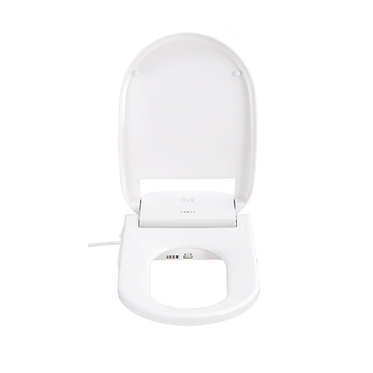 Calero White Electric Bidet Elongated Toilet Seat