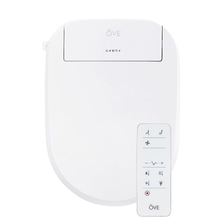 Calero White Electric Bidet Elongated Toilet Seat