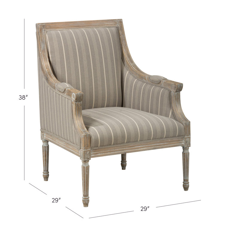 Rowena Taupe Birch Wood Handcrafted Armchair with Cushion