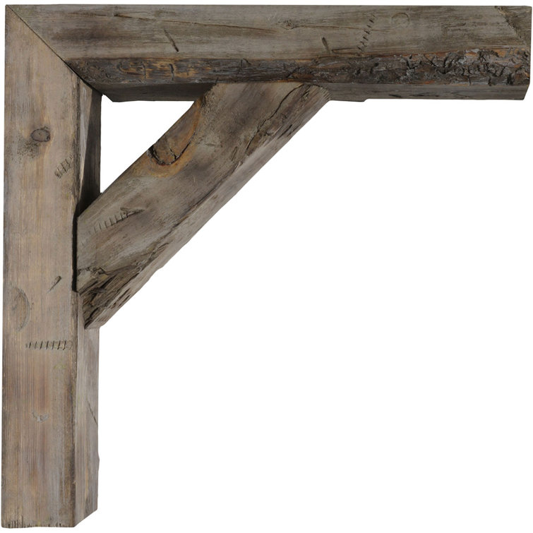 10" Gray Pine Barnwood Shelf Bracket