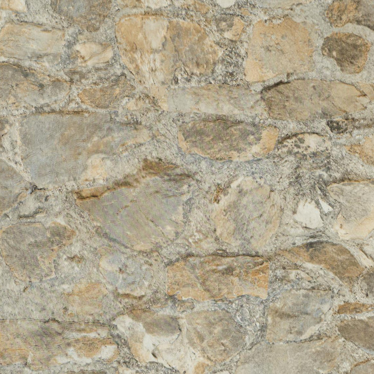 Tan and Gray 3D Stone Textured Wallpaper