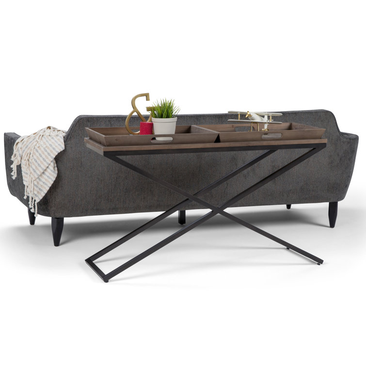 Damien 50'' Distressed Natural Elm Wood and Metal Industrial Console Table
