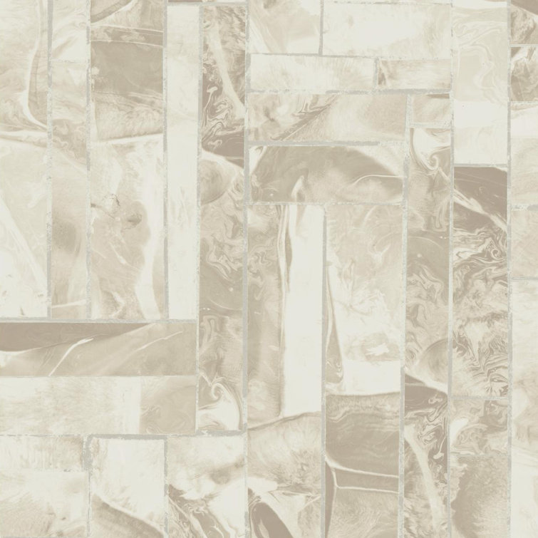 Beige Geometric Marble Pattern Removable Wallpaper Roll