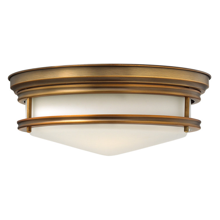 Elegant Brushed Bronze 3-Light Flush Mount with Etched Opal Glass