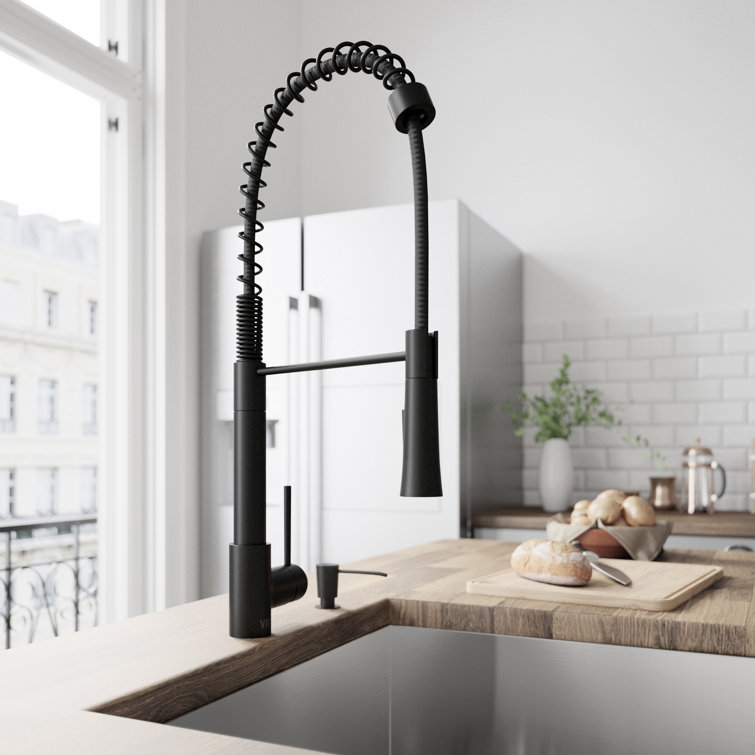 Stainless Steel Pull-Down Kitchen Faucet with Soap Dispenser