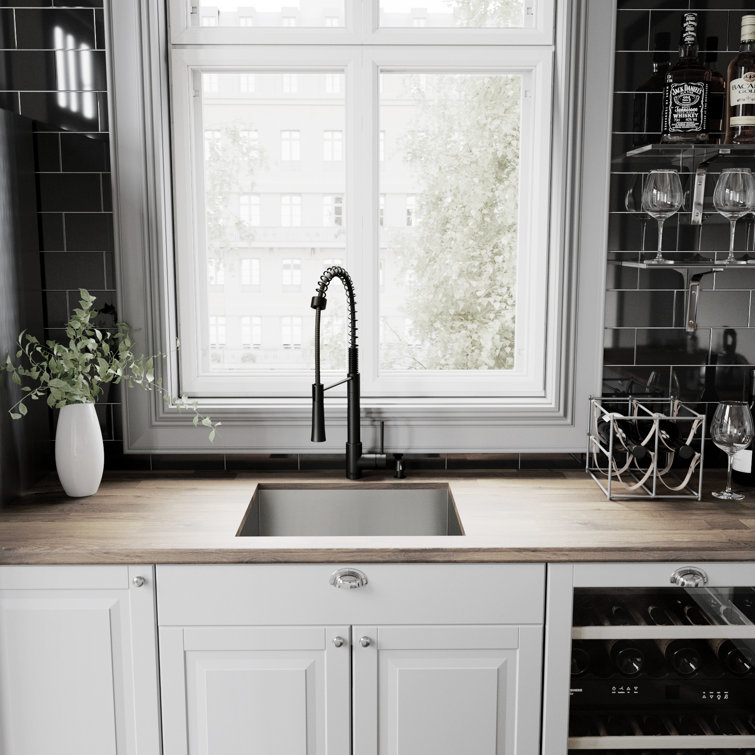 Stainless Steel Pull-Down Kitchen Faucet with Soap Dispenser