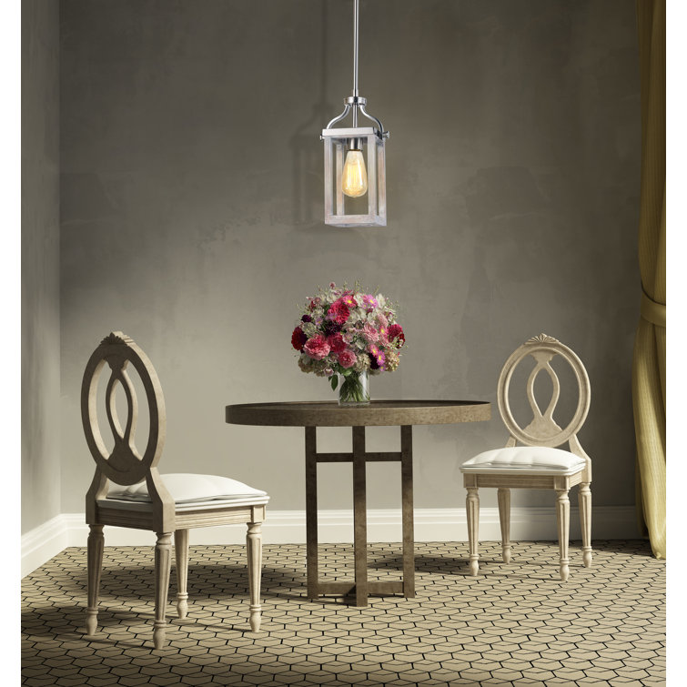 Brushed Nickel and Glass Lantern Pendant Light