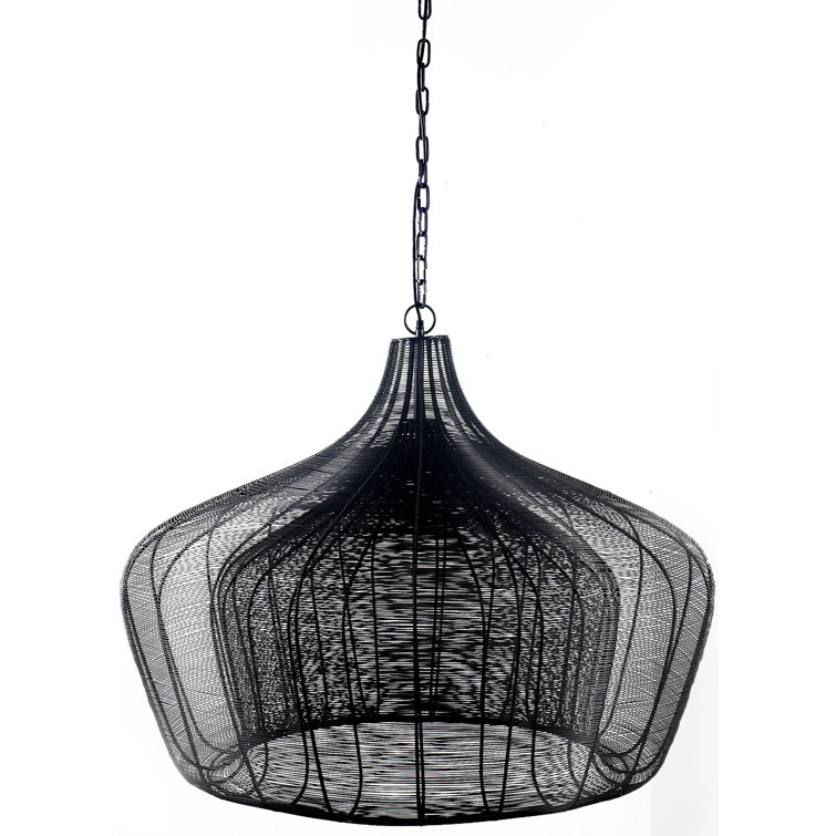 Camila 40" Black Metal Candle Style Chandelier