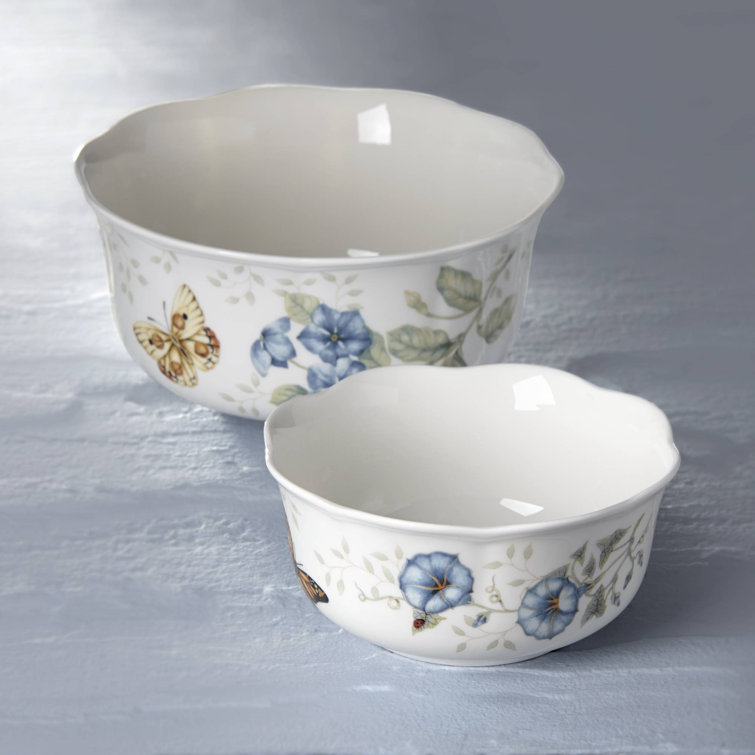 Butterfly Meadow Floral Ceramic Soup Bowl Set