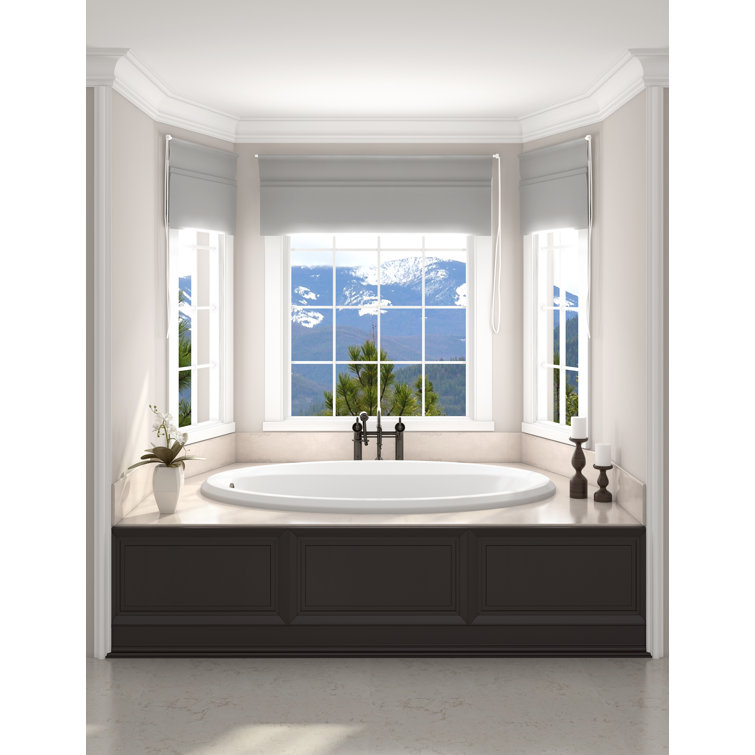 Signature 66" x 38" White Acrylic Oval Drop-In Soaking Bathtub