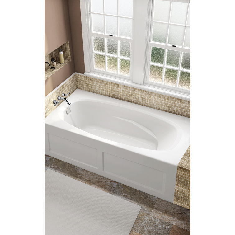 Signature 72" x 36" White Acrylic Alcove Soaking Bathtub