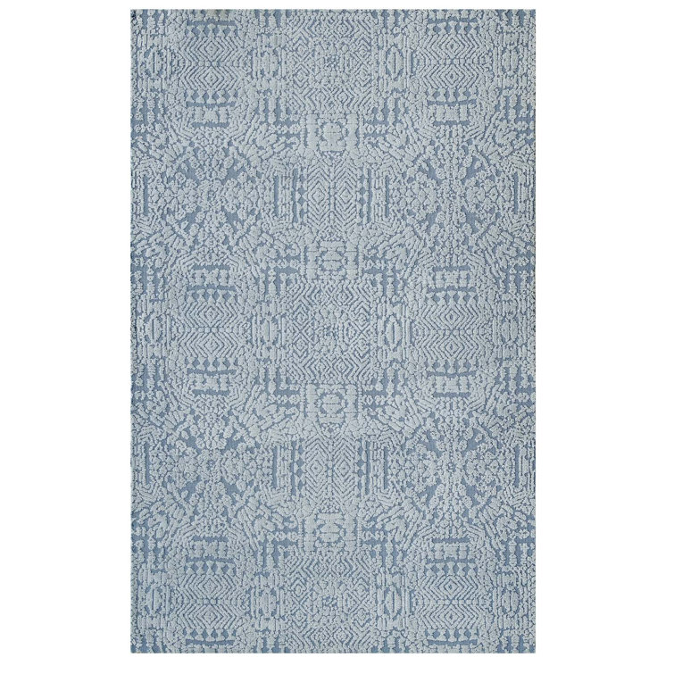 Ivory and Cameo Rose Moroccan 5x8 Synthetic Area Rug