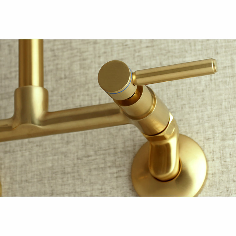 Modern Matte Black Brass Wall Mount Kitchen Faucet