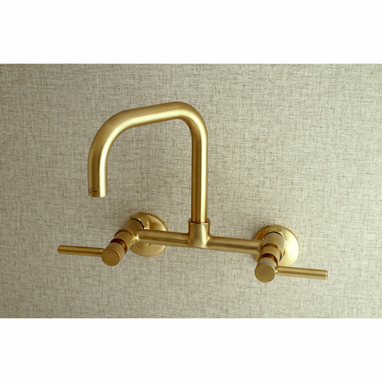 Modern Matte Black Brass Wall Mount Kitchen Faucet
