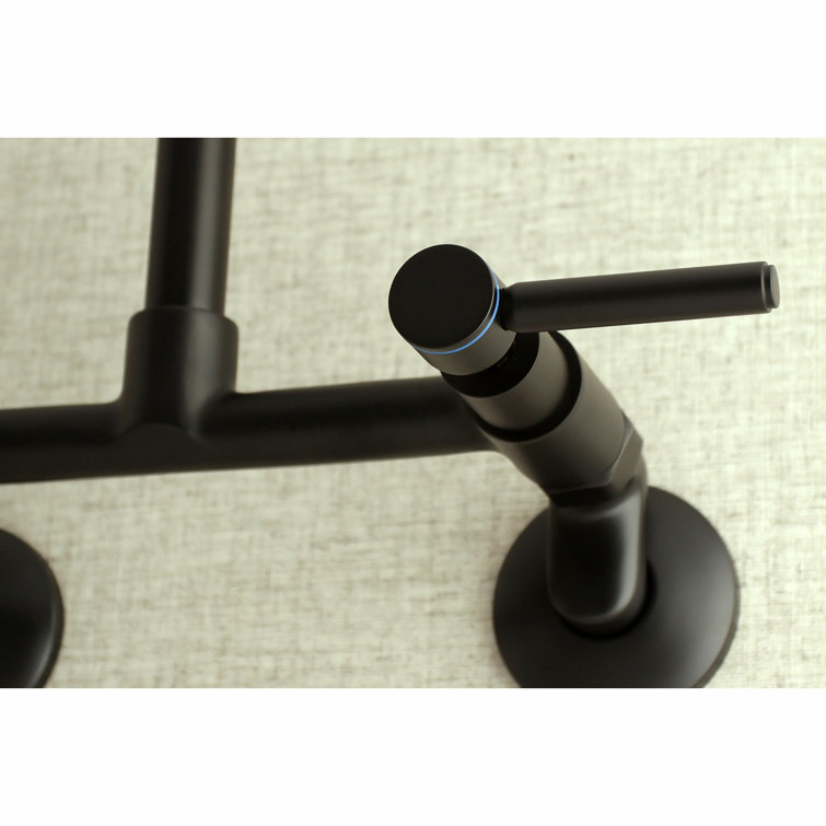 Concord Adjustable Matte Black Wall-Mount Kitchen Faucet
