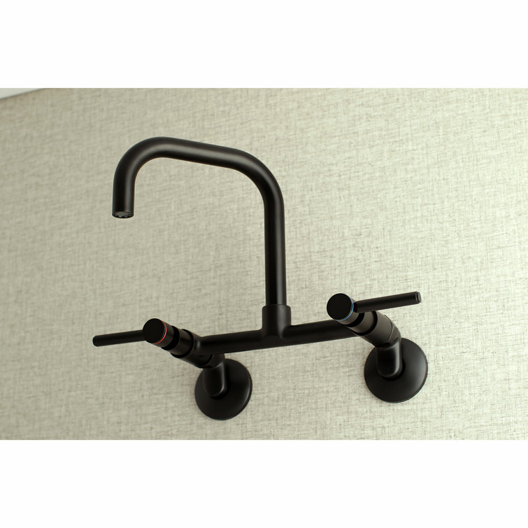 Concord Adjustable Matte Black Wall-Mount Kitchen Faucet