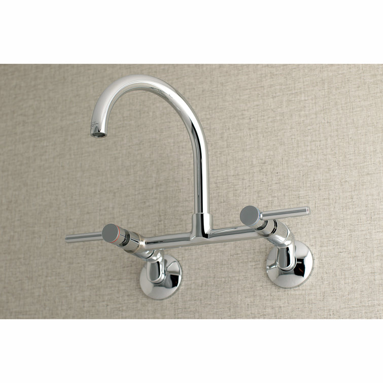 Concord Polished Chrome Wall Mount Kitchen Faucet with Lever Handles